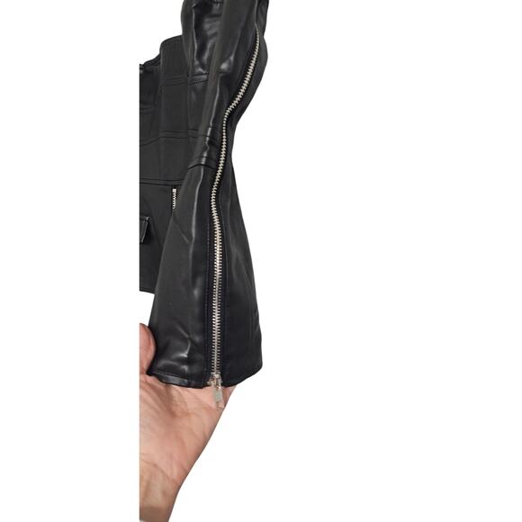 Lace and faux leather corset style top. - Picture 3 of 6